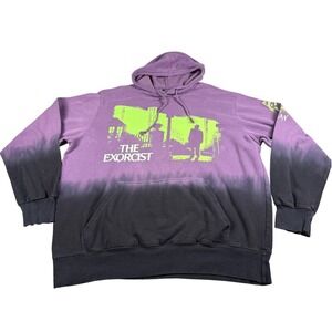 The Exorcist Retro Horror Movie Hoodie Purple Green Fade‎ Pullover Unisex Large